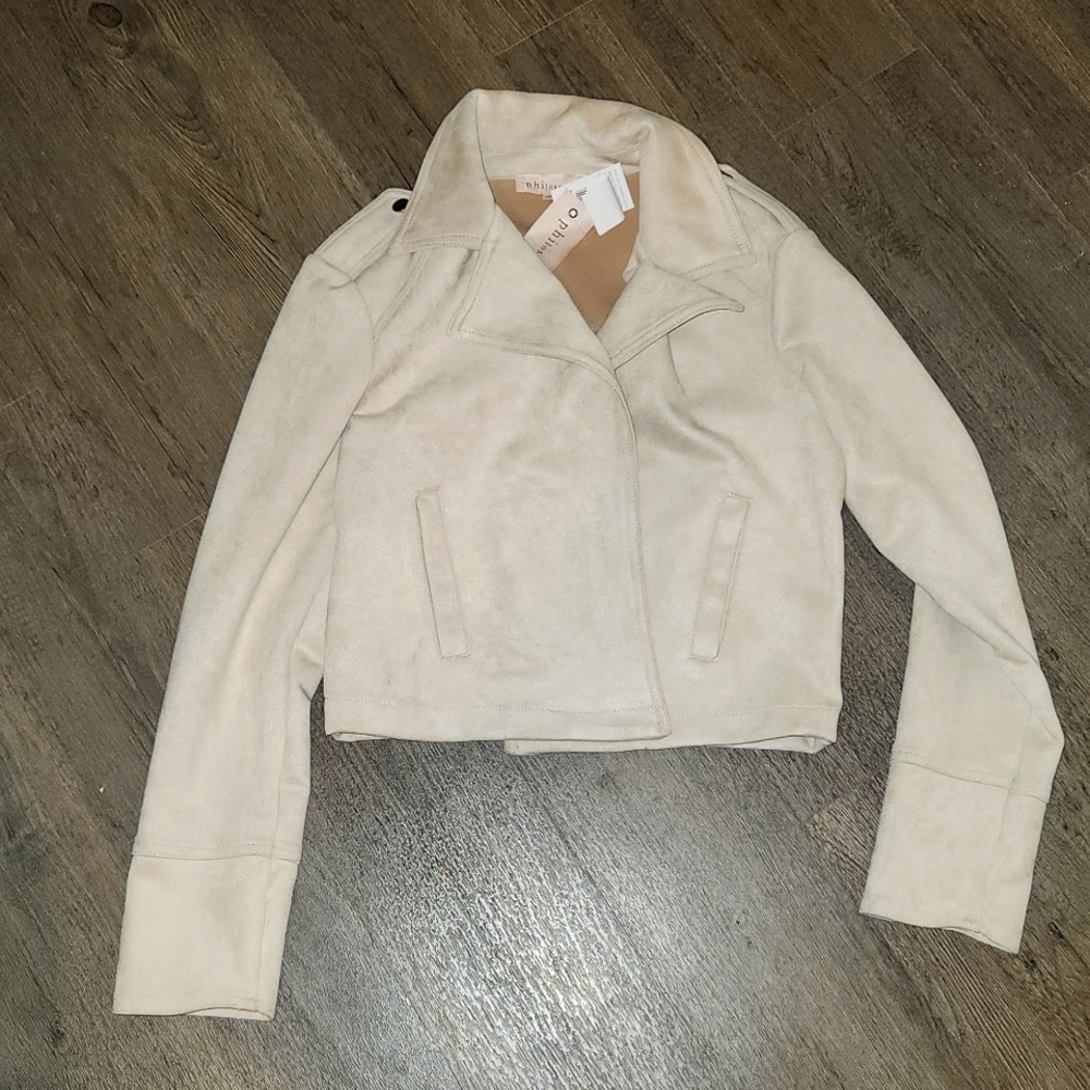 NWT Vegan Suede Moto Jacket